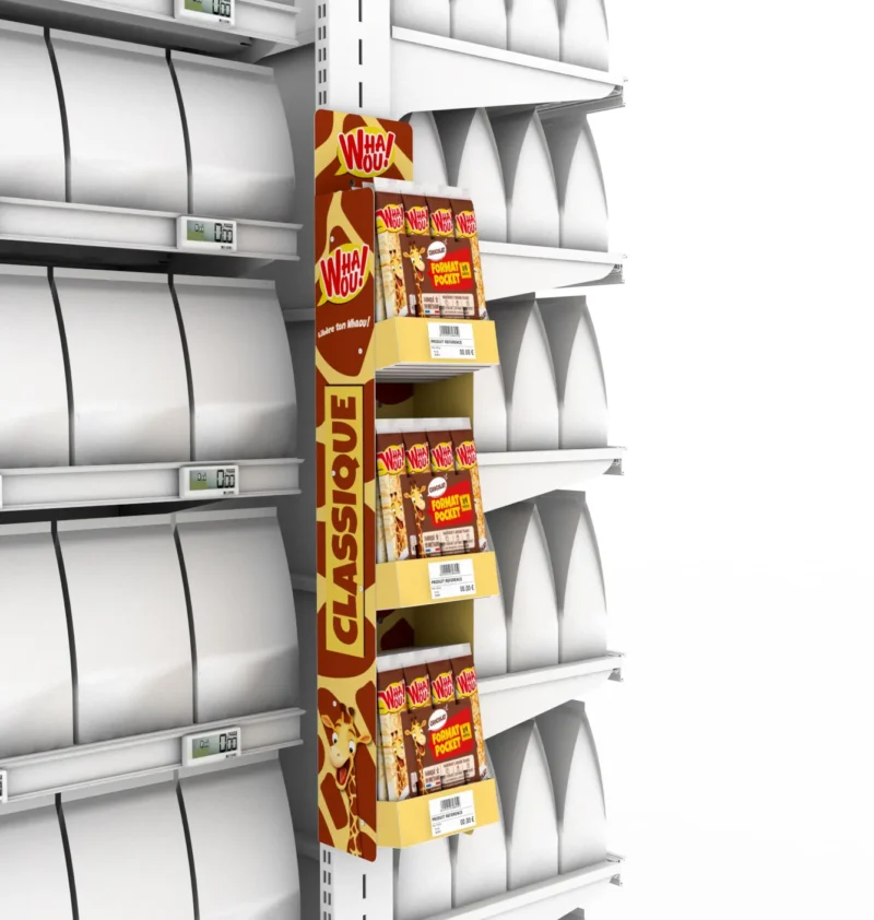 Maggi · colonne de cross merch en bout de linéaire