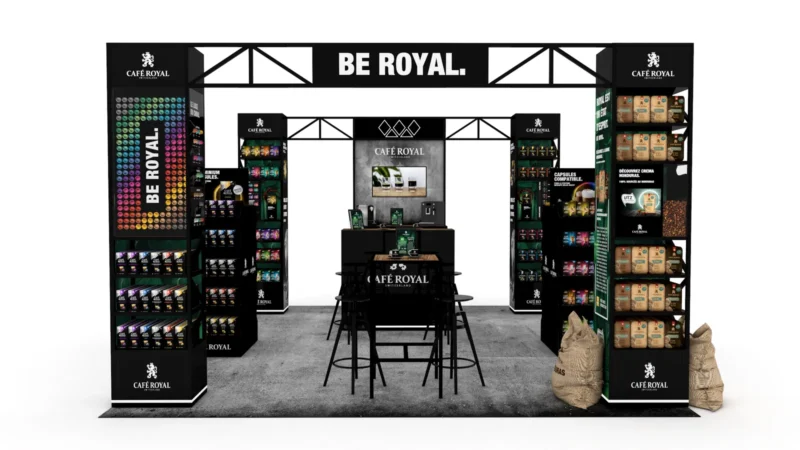 Café Royal · shop in shop Be Royal, vue de face